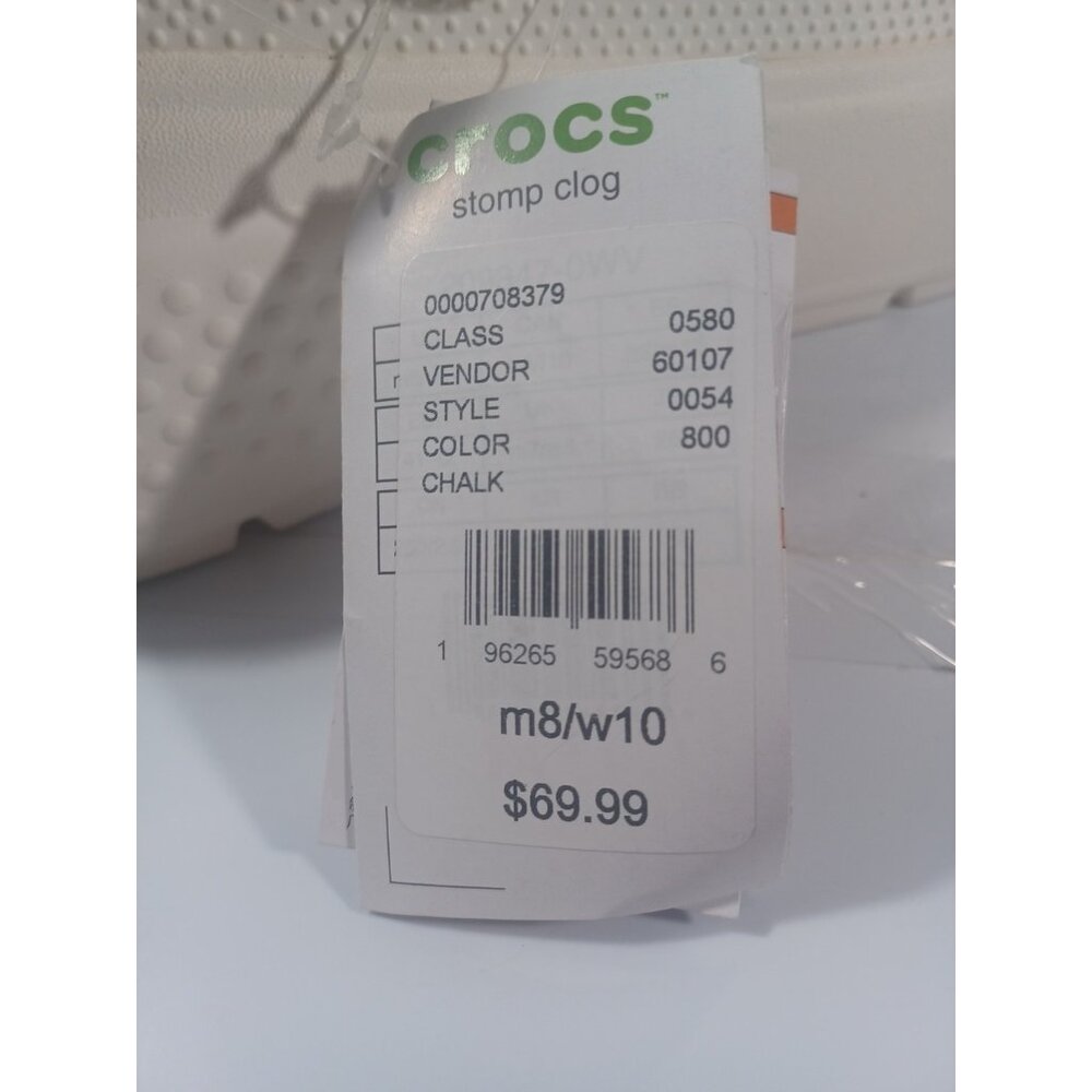 CROCS WOMEN 10 CHUNKY PLATFORM SOLE BONE WHITE STOMP MEGA CHALK CLOG COMFY SLIDE - Picture 8 of 8